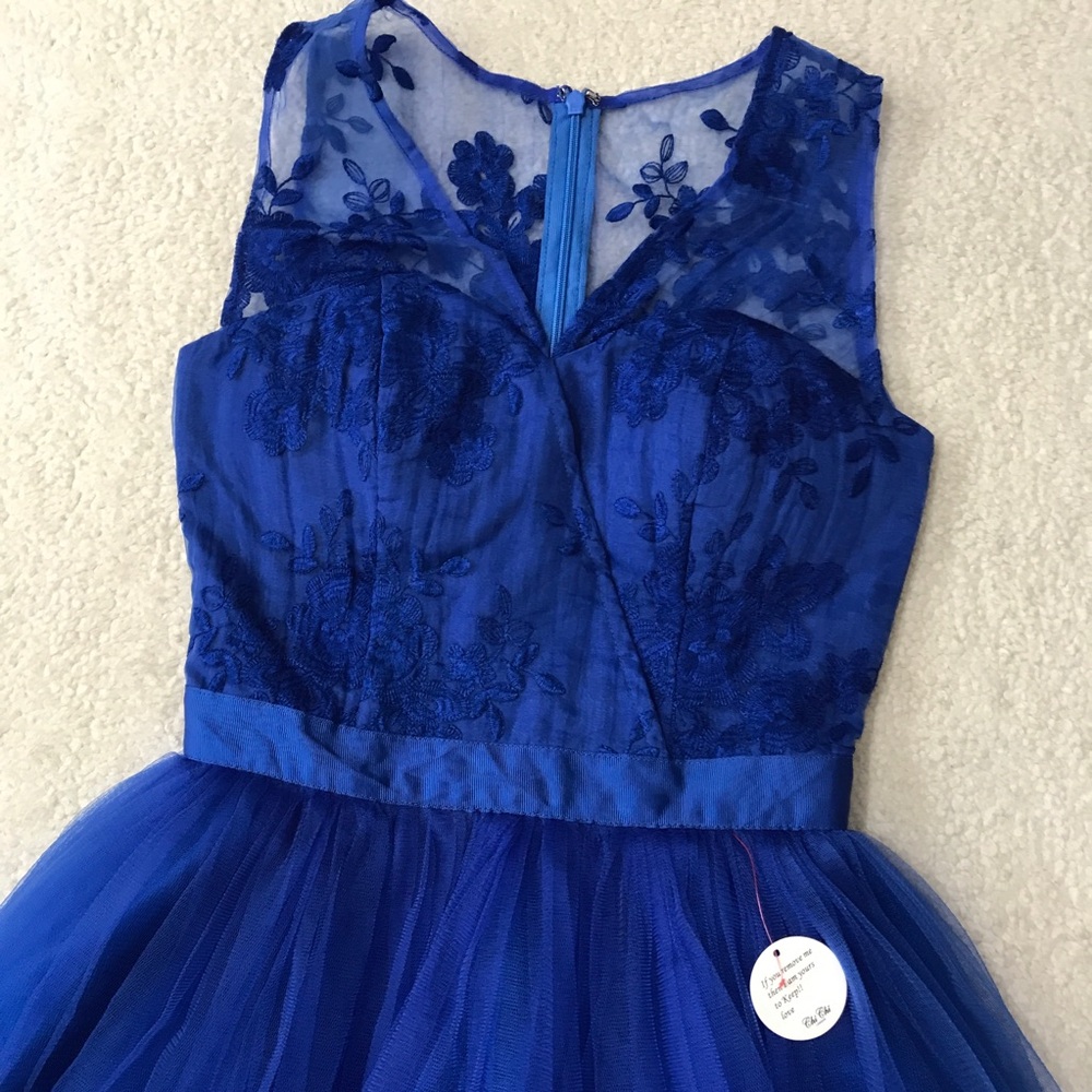 Tulle Sleeveless Mini Dress Blue Tutu Dress Pit to Pit 15.5โ - Picture 4 of 14